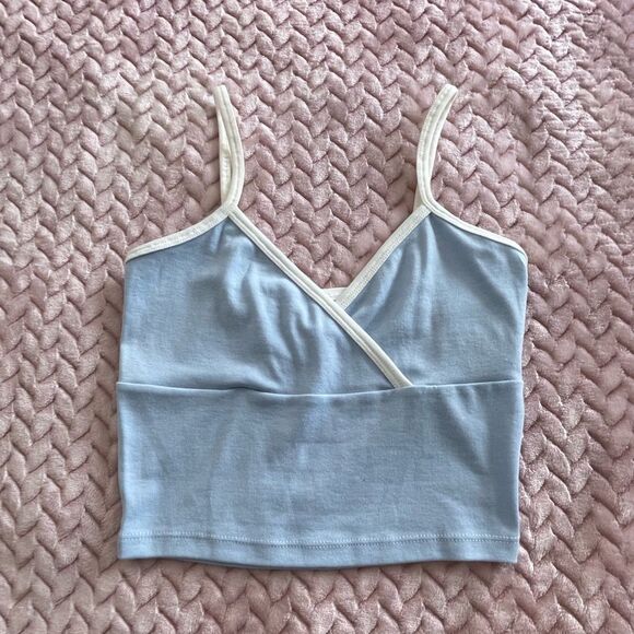 NWT BP Contrast Crop Organic Cotton Blend Tank Womens Size XXS - Picture 2 of 5
